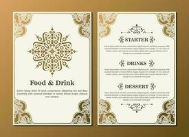 Luxury Menu Layout with Ornamental Elements vector