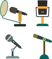 Podcast Microphone Illustration, Web design icon. Sound vector icon, Record. Microphone - Studio Symbol recording. Retro microphone icon. Vector illustration