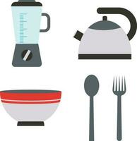 Kitchen Appliances Vector Icons. Contains Icons such as Meat Grinder, Boiler, Multi Cooker and more.Vector illustration