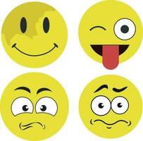 World emoji day. World emoji day  circle white frame with funny emoji faces and different facial expressions. Vector illustration.