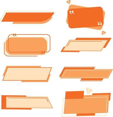 Title Box Shape. Colored quote box speech box  note  brackets quote message page blank frame sticker cartoon vector isolated
