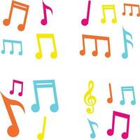 Music note, song, melody or flat vector icon for design decoration. Vector illustration