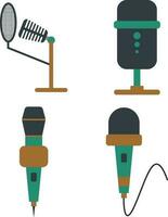 Podcast Microphone Illustration. Web design icon. Sound vector icon, Record. Microphone - Studio Symbol recording. Vector illustration