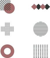 Memphis Geometric. retro element for design decoration. Trendy collection of element vector geometric shapes.