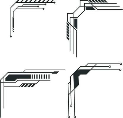 Border corner futuristic element. Side Frames, Border,for design decoration and illustration,Vector pro