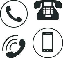 Simple Phone Icon. Phone vector icon. Flat telephone set and mobile phone symbols collection