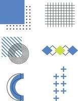 Memphis Geometric. Memphis design, retro element for design decoration. Trendy collection  vector geometric shapes.