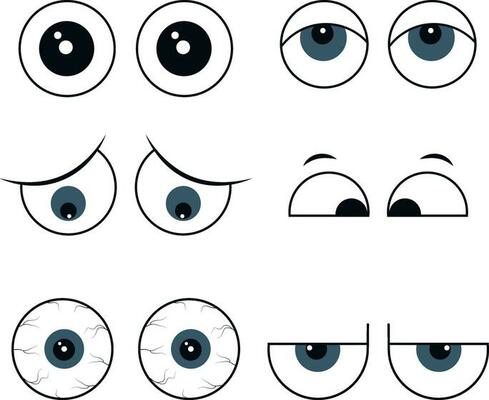Pop Up Eyes Set. For design decoration. Vector illustration.