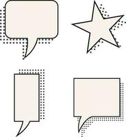 Speech Bubbles Comic. Halftone Shadows. Vector illustration