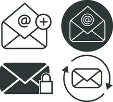 Email icon outline isolated background. Open envelope pictogram. Line letter symbol for website design, mobile app, ui. Vector illustration.