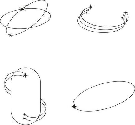 Monoline Minimalist Shape Element. For Design Elements Templates.Vector illustration