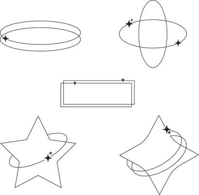 Monoline Minimalist Shape Element. For Design Elements Templates.Vector illustration