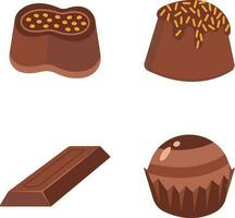 World chocolate day element with chocolate bar background. Vector illustration