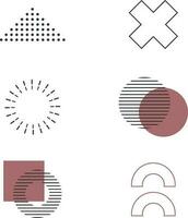 Memphis Geometric. retro element for design decoration. Trendy collection of element vector geometric shapes.