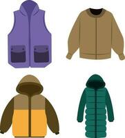 Winter jacket set.For design decoration.Vector illustration. vector