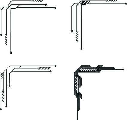 Border corner futuristic element. Side Frames, Border,for design decoration and illustration,Vector pro