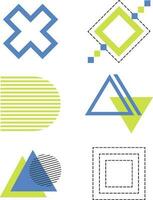 Memphis Geometric. Memphis design, retro element for design decoration. Trendy collection  vector geometric shapes.