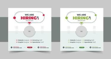We are hiring job vacancy social media post or ob Vacancy Social Media Post Template vector