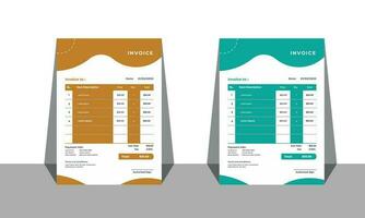 Vector  invoice template design and social media post