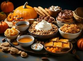 Thanksgiving day pies for dinner photo