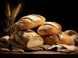 Fresh tasty bread background photo