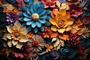 Floral 3d Vivid Background photo