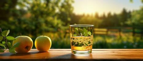 Apple juice with apples photo