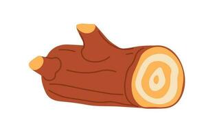 Log from tree, forest lumberjack or woodcutter vector
