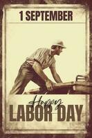 Happy Labor Day Greeting Poster Template photo