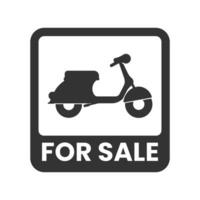 Vector illustration of motorbike for sale icon in dark color and white background