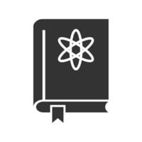 Vector illustration of science book icon in dark color and white background