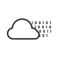 Vector illustration of cloud servers icon in dark color and white background