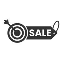 Vector illustration of sales targets icon in dark color and white background