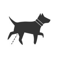 Vector illustration of pet pee icon in dark color and white background