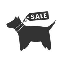 Vector illustration of pet for sale icon in dark color and white background