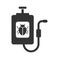 Vector illustration of insect spray icon in dark color and white background