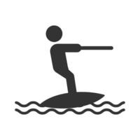 Vector illustration of surf icon in dark color and white background