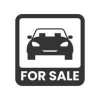 Vector illustration of car for sale icon in dark color and white background