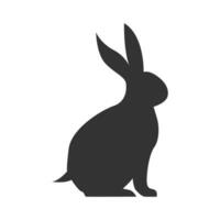 Vector illustration of rabbit icon in dark color and white background