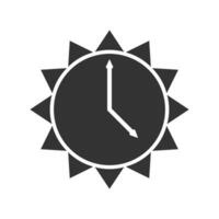 Vector illustration of sundial icon in dark color and white background