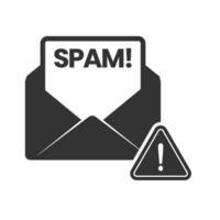 Vector illustration of spam messages icon in dark color and white background