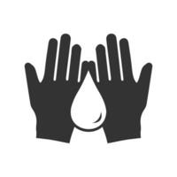 Vector illustration of water saving icon in dark color and white background