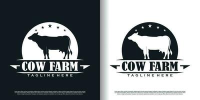 Cow logo design for business Premium Vector