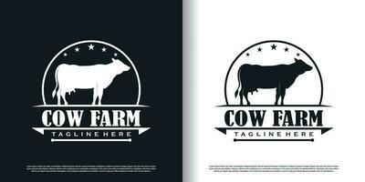 Cow logo design for business Premium Vector