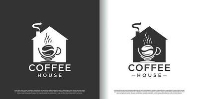 café logo diseño con creativo y único concepto prima vector