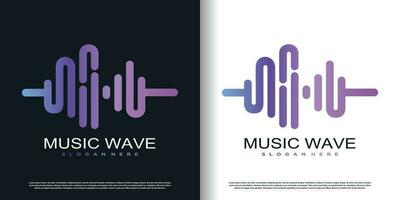 Music logo design vector with creative concept premium vector