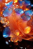 Colorful translucent iridescent pasta, food photography. photo