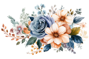 Watercolor floral borber isolated png