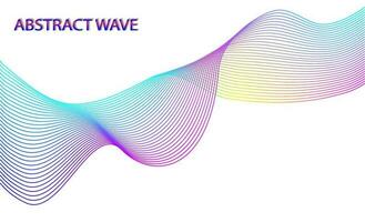 Abstract wave background, blend tool lines, neon colors in gradient on white background vector