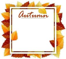 otoño antecedentes con otoño brillante hojas y cuadrado marco, papel blanco sábana en blanco antecedentes. vector ilustración. plantilla, disposición, Bosquejo para carteles, folletos, invitaciones, certificados